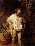 Rembrandt, Bathing woman, modelled by Hendrickje,